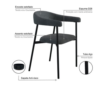 Cadeira de Jantar Angel Tecido Boucle Nuvem | Westwing