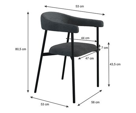 Cadeira de Jantar Angel Tecido Boucle Nuvem | Westwing