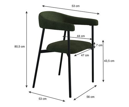 Cadeira de Jantar Angel Tecido Boucle Verde | Westwing