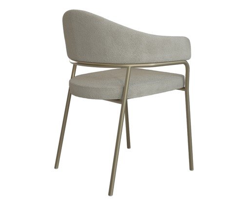 Cadeira de Jantar Olivia Tecido Boucle Champanhe Vanilla, Natural | WestwingNow