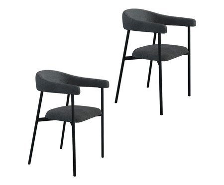 Jogo de Cadeiras de Jantar Angel Boucle Cinza | Westwing