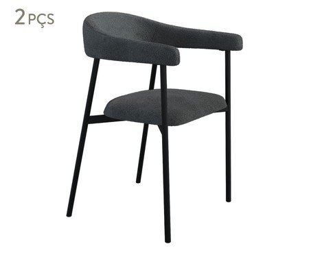 Jogo de Cadeiras de Jantar Angel Boucle Cinza | Westwing