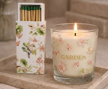 Jogo com Vela Perfumada e Caixa Decorativa para Fósforos Garden Branco | Westwing
