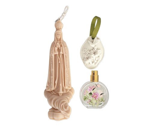 Jogo de Vela e Mini Aromatizador com Gesso para Perfumar Nossa Senhora, yellow | WestwingNow