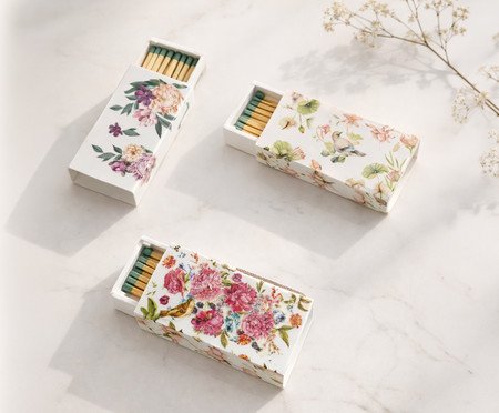 Caixa Decorativa para Fósforos Garden Rosa | Westwing