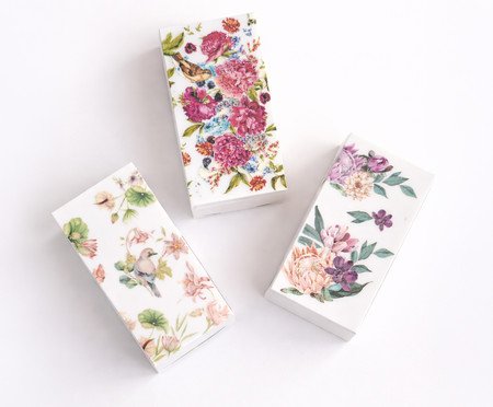 Caixa Decorativa para Fósforos Flores Rosa | Westwing