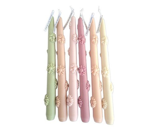 Jogo de Velas para Castiçal com Flores Garden, multicolor | WestwingNow