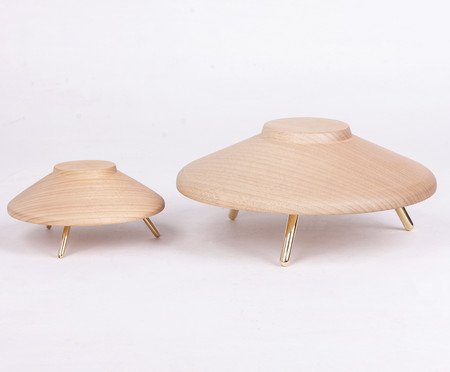 Escultura Disco Voador Bege | Westwing