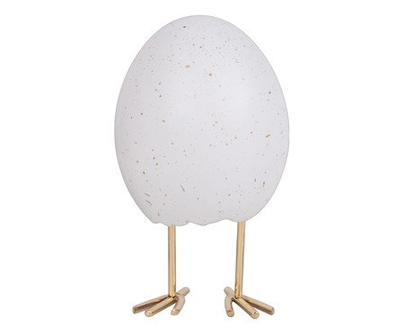 Escultura Egg Flocado Branco | Westwing