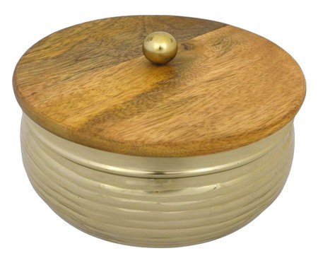 Porta-Objetos Decorativo Keepa Dourado e Marrom | Westwing