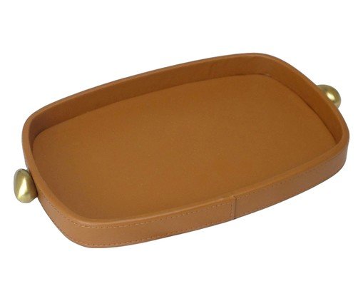Bandeja Decorativa Élen Chocolate e Dourado, brown | WestwingNow