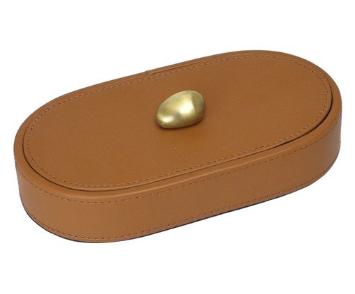 Porta-Objetos Decorativo Custor Chocolate e Dourado, brown | WestwingNow