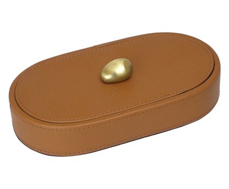 Porta-Objetos Decorativo Custor Chocolate e Dourado | Westwing