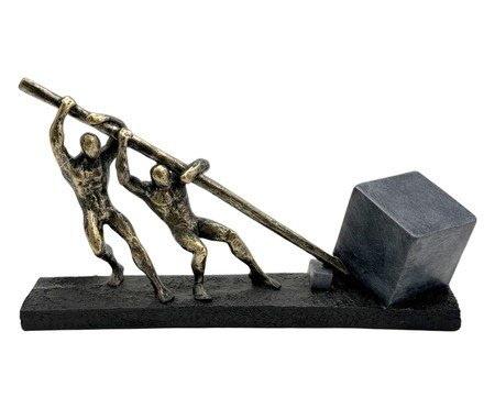 Escultura Decorativa Singular Chumbo e Dourado | Westwing