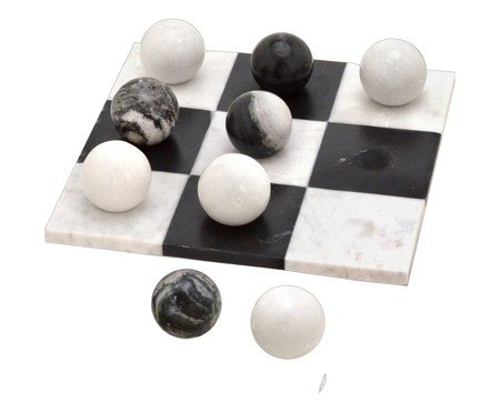 Jogo de Tabuleiro Decorativo Piezza Branco e Preto | Westwing