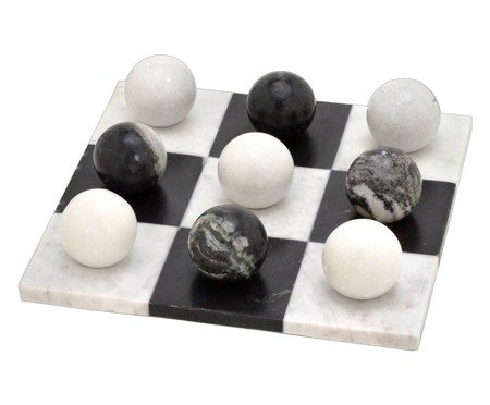 Jogo de Tabuleiro Decorativo Piezza Branco e Preto | Westwing