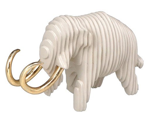 Elefante Decorativo Fortaleza Branco e Dourado, white | WestwingNow