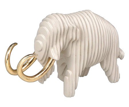 Elefante Decorativo Fortaleza Branco e Dourado | Westwing