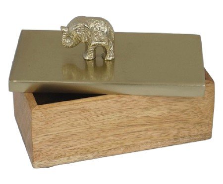 Porta-Objetos Decorativo Storis Dourado e Marrom | Westwing