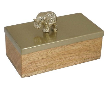 Porta-Objetos Decorativo Storis Dourado e Marrom | Westwing