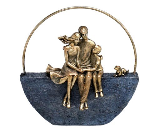Família com Pet Decorativa Casae Cinza e dourado, grey | WestwingNow