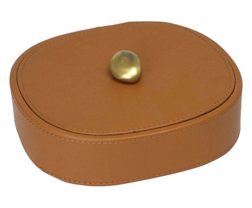 Porta-Objetos Decorativo Guardix Chocolate e Dourado, brown | WestwingNow