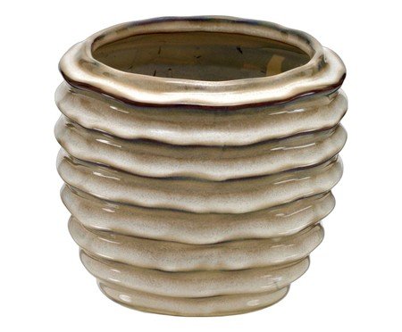 Cachepot Decorativo Virena Creme e Marrom | Westwing