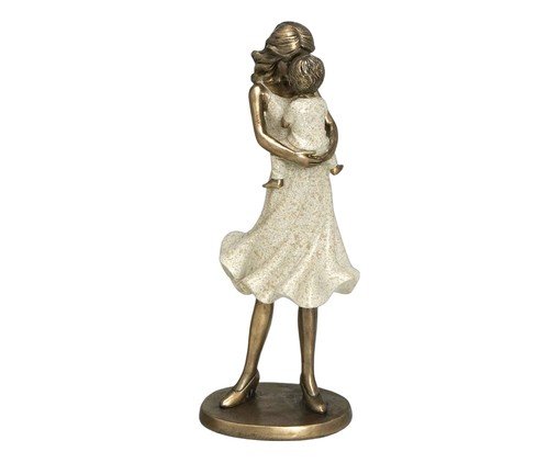 Mãe e Filho Decorativo Colo Areia e Dourado, beige | WestwingNow