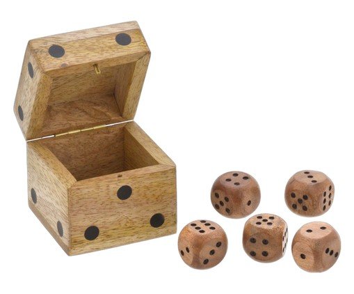 Jogo de Caixa Dado com Dados Ludora Marrom e Preto, brown | WestwingNow