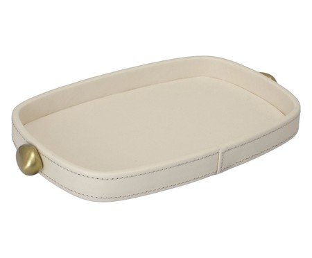 Bandeja Decorativa Varnis Dourado e Off-white | Westwing
