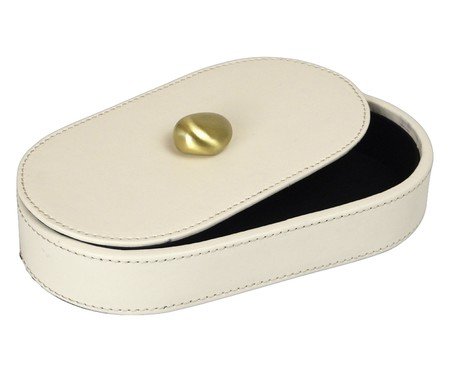 Porta-Objetos Decorativo Collet Dourado e Off-white | Westwing