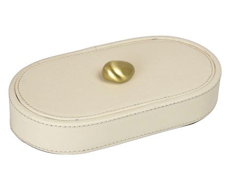 Porta-Objetos Decorativo Collet Dourado e Off-white | Westwing