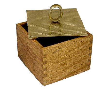 Porta-Objetos Decorativo Arzen Dourado e Marrom | Westwing