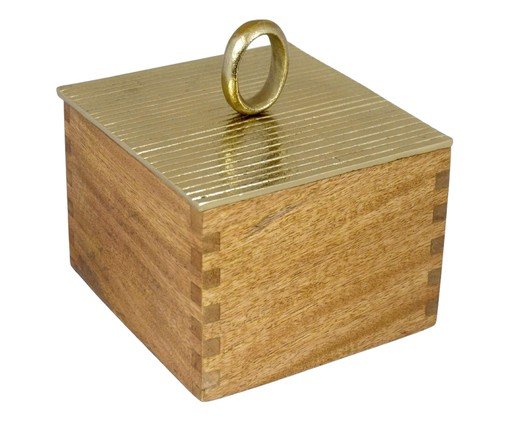 Porta-Objetos Decorativo Arzen Dourado e Marrom, brown | WestwingNow