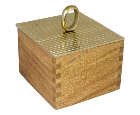 Porta-Objetos Decorativo Arzen Dourado e Marrom | Westwing