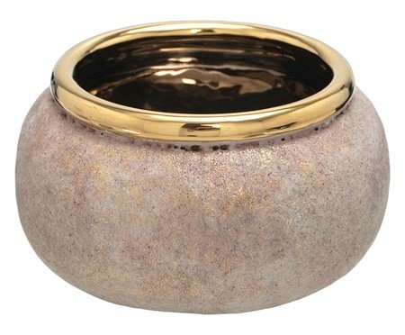 Cachepot Decorativo Natura Cinza e dourado | Westwing