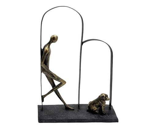Escultura Decorativa Imponência Chumbo e Dourado, gold | WestwingNow