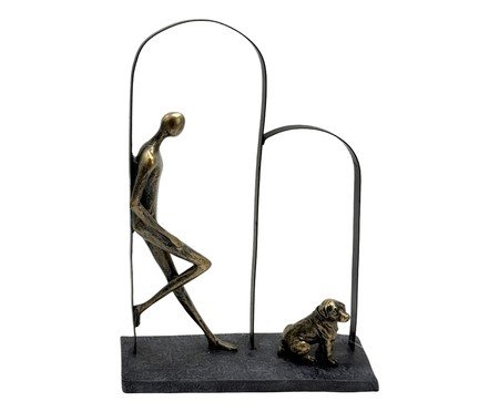 Escultura Decorativa Imponência Chumbo e Dourado | Westwing