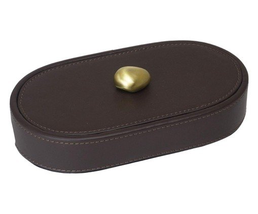 Porta-Objetos Decorativo Ornel Dourado e Marrom, brown | WestwingNow
