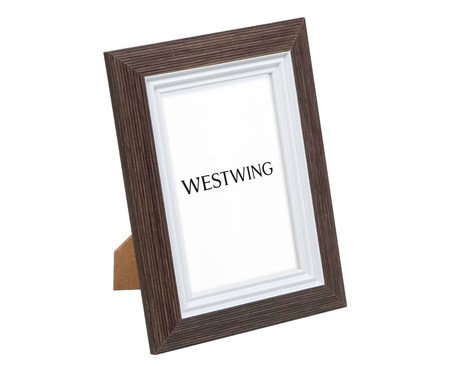Porta-retrato Momentia Branco e Marrom | Westwing
