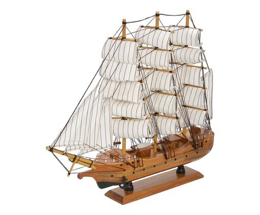 Barco Decorativo Marel Branco e Marrom, white | WestwingNow