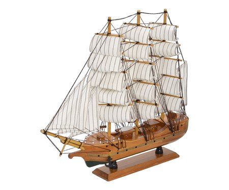 Barco Decorativo Marel Branco e Marrom | Westwing