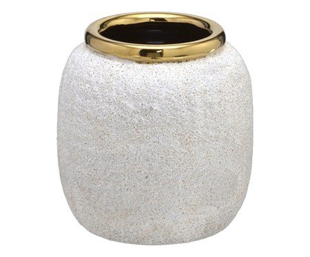 Cachepot Decorativo Botani Cinza e dourado | Westwing