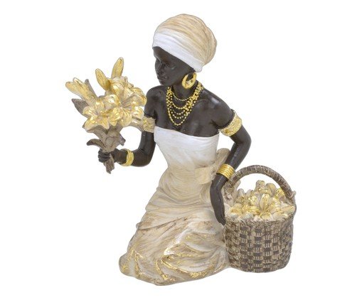 Africana Decorativa Nala Branco e Dourado, white | WestwingNow