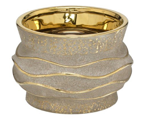 Vaso Decorativo Oryxen Cinza e dourado, grey | WestwingNow