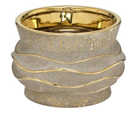 Vaso Decorativo Oryxen Cinza e dourado | Westwing