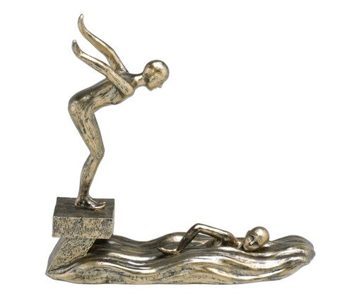 Escultura Natação Olimpiadas Dourado, gold | WestwingNow