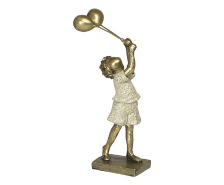 Menino Decorativo Balões Areia e Dourado | Westwing