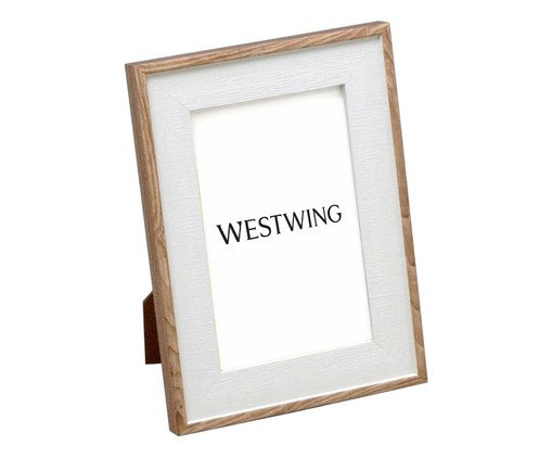 Porta-retrato Clarim Branco e Marrom, white | WestwingNow