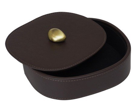 Porta-Objetos Decorativo Armaz Dourado e Marrom | Westwing
